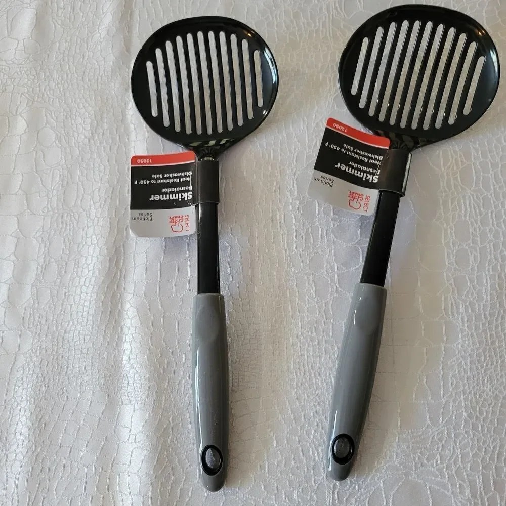 2 Chef Craft Basic Nylon Sturdy Skimmers, 12.5 inch, Black